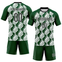 Load image into Gallery viewer, Custom Green Black-White Geometric Shape Sublimation Volleyball Uniform Jersey