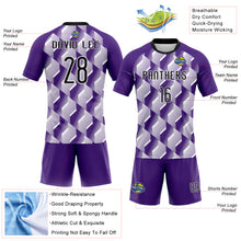 Charger l'image dans la galerie, Custom Purple Black-White Geometric Shape Sublimation Volleyball Uniform Jersey
