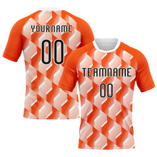 Laden Sie das Bild in den Galerie-Viewer, Custom Orange Black-White Geometric Shape Sublimation Volleyball Uniform Jersey