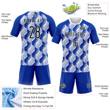 Загрузить изображение в средство просмотра галереи, Custom Thunder Blue Black-White Geometric Shape Sublimation Volleyball Uniform Jersey