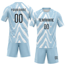 Charger l'image dans la galerie, Custom Light Blue Black-White Fluid Sublimation Volleyball Uniform Jersey