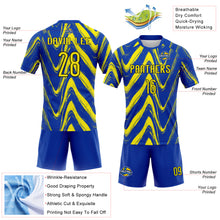 Загрузить изображение в средство просмотра галереи, Custom Thunder Blue Light Yellow-Black Fluid Sublimation Volleyball Uniform Jersey
