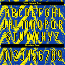 Загрузить изображение в средство просмотра галереи, Custom Thunder Blue Light Yellow-Black Fluid Sublimation Volleyball Uniform Jersey