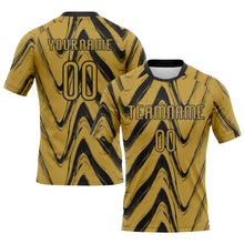 Charger l'image dans la galerie, Custom Old Gold Black Fluid Sublimation Volleyball Uniform Jersey