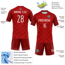 Загрузить изображение в средство просмотра галереи, Custom Red White Geometric Shape Sublimation Volleyball Uniform Jersey