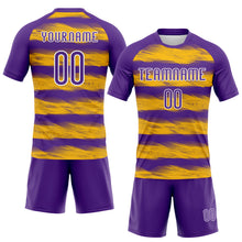 Charger l'image dans la galerie, Custom Purple Yellow-White Abstract Lines Sublimation Volleyball Uniform Jersey