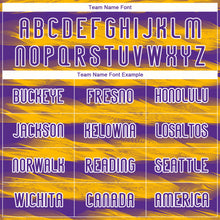 Charger l'image dans la galerie, Custom Purple Yellow-White Abstract Lines Sublimation Volleyball Uniform Jersey