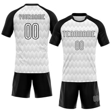 Загрузить изображение в средство просмотра галереи, Custom White Black Geometric Shape Sublimation Volleyball Uniform Jersey