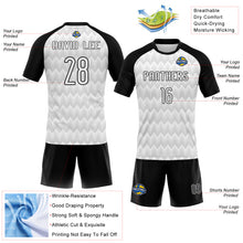 Загрузить изображение в средство просмотра галереи, Custom White Black Geometric Shape Sublimation Volleyball Uniform Jersey