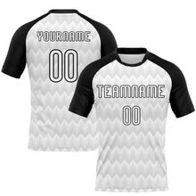 Загрузить изображение в средство просмотра галереи, Custom White Black Geometric Shape Sublimation Volleyball Uniform Jersey