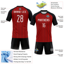 Charger l'image dans la galerie, Custom Red White-Black Lines Sublimation Volleyball Uniform Jersey