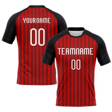 Charger l'image dans la galerie, Custom Red White-Black Lines Sublimation Volleyball Uniform Jersey