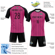 Загрузить изображение в средство просмотра галереи, Custom Pink Black-White Lines Sublimation Volleyball Uniform Jersey
