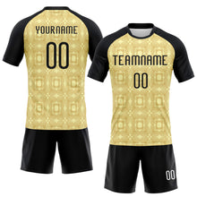 Laden Sie das Bild in den Galerie-Viewer, Custom Neon Yellow Black-White Geometric Shape Sublimation Volleyball Uniform Jersey