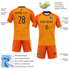 Laden Sie das Bild in den Galerie-Viewer, Custom Orange Black-Yellow Geometric Shape Sublimation Volleyball Uniform Jersey