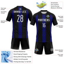 Загрузить изображение в средство просмотра галереи, Custom Black White-Royal Geometric Shape Sublimation Volleyball Uniform Jersey
