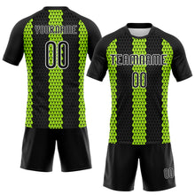 Загрузить изображение в средство просмотра галереи, Custom Black Neon Green-White Geometric Shape Sublimation Volleyball Uniform Jersey