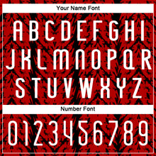 Load image into Gallery viewer, Custom Red White-Black Abstract Shape Sublimation Volleyball Uniform Jersey