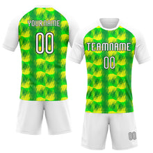 Laden Sie das Bild in den Galerie-Viewer, Custom Neon Green White-Black Abstract Shape Sublimation Volleyball Uniform Jersey