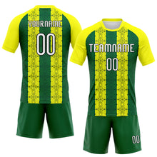 Laden Sie das Bild in den Galerie-Viewer, Custom Light Yellow Green-Black Abstract Shape Sublimation Volleyball Uniform Jersey