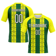 Laden Sie das Bild in den Galerie-Viewer, Custom Light Yellow Green-Black Abstract Shape Sublimation Volleyball Uniform Jersey