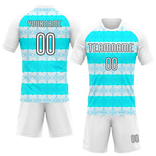 Charger l'image dans la galerie, Custom White Lakes Blue-Black Abstract Shape Sublimation Volleyball Uniform Jersey
