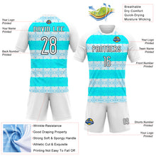 Charger l'image dans la galerie, Custom White Lakes Blue-Black Abstract Shape Sublimation Volleyball Uniform Jersey