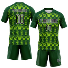 Charger l'image dans la galerie, Custom Green Black-Neon Green Abstract Shape Sublimation Volleyball Uniform Jersey
