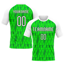 Загрузить изображение в средство просмотра галереи, Custom Neon Green White-Black Abstract Shape Sublimation Volleyball Uniform Jersey