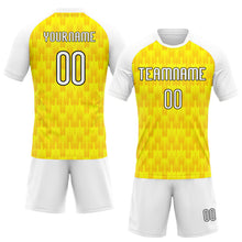 Laden Sie das Bild in den Galerie-Viewer, Custom Light Yellow White-Black Splash Sublimation Volleyball Uniform Jersey