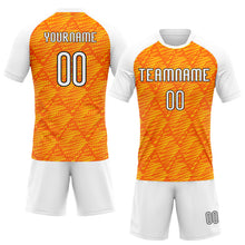 Charger l'image dans la galerie, Custom Orange White-Black Lines And Dots Sublimation Volleyball Uniform Jersey