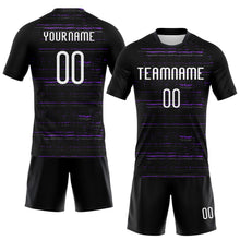 Загрузить изображение в средство просмотра галереи, Custom Black White-Purple Bright Lines Sublimation Volleyball Uniform Jersey