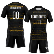 Загрузить изображение в средство просмотра галереи, Custom Black White-Gold Bright Lines Sublimation Volleyball Uniform Jersey