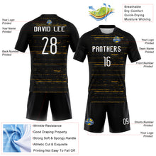 Загрузить изображение в средство просмотра галереи, Custom Black White-Gold Bright Lines Sublimation Volleyball Uniform Jersey
