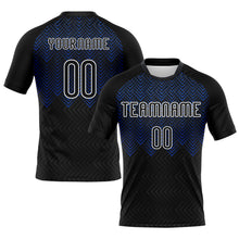 Загрузить изображение в средство просмотра галереи, Custom Black Thunder Blue-White Geometric Shape Sublimation Volleyball Uniform Jersey