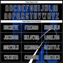 Загрузить изображение в средство просмотра галереи, Custom Black Thunder Blue-White Lines And Dots Sublimation Volleyball Uniform Jersey