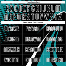 Laden Sie das Bild in den Galerie-Viewer, Custom Black Teal-White Lines And Dots Sublimation Volleyball Uniform Jersey