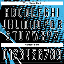 Laden Sie das Bild in den Galerie-Viewer, Custom Black Sky Blue-White Lines And Dots Sublimation Volleyball Uniform Jersey