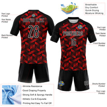 Загрузить изображение в средство просмотра галереи, Custom Fire Red Black-White Geometric Shape Sublimation Volleyball Uniform Jersey