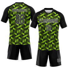 Загрузить изображение в средство просмотра галереи, Custom Neon Green Black-White Geometric Shape Sublimation Volleyball Uniform Jersey