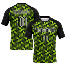 Загрузить изображение в средство просмотра галереи, Custom Neon Green Black-White Geometric Shape Sublimation Volleyball Uniform Jersey