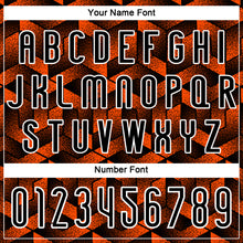 Load image into Gallery viewer, Custom Orange Black-White Geometric Shape Sublimation Volleyball Uniform Jersey