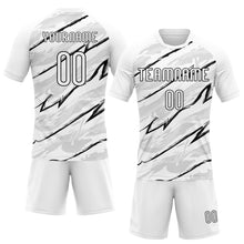 Laden Sie das Bild in den Galerie-Viewer, Custom White Black Abstract Brush Sublimation Volleyball Uniform Jersey