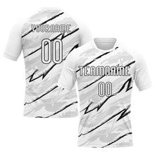 Laden Sie das Bild in den Galerie-Viewer, Custom White Black Abstract Brush Sublimation Volleyball Uniform Jersey