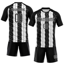 Laden Sie das Bild in den Galerie-Viewer, Custom Black White Geometric Shape Sublimation Volleyball Uniform Jersey