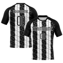 Laden Sie das Bild in den Galerie-Viewer, Custom Black White Geometric Shape Sublimation Volleyball Uniform Jersey