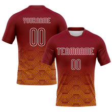 Загрузить изображение в средство просмотра галереи, Custom Crimson Yellow-White Geometric Shape Sublimation Volleyball Uniform Jersey