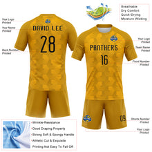 Laden Sie das Bild in den Galerie-Viewer, Custom Gold Black Geometric Shape Sublimation Volleyball Uniform Jersey