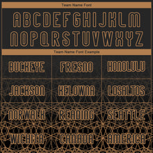 Load image into Gallery viewer, Custom Black Old Gold Geometric Shape Sublimation Volleyball Uniform Jersey