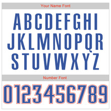 Загрузить изображение в средство просмотра галереи, Custom White Blue Navy-Orange Authentic Throwback Rib-Knit Baseball Jersey Shirt